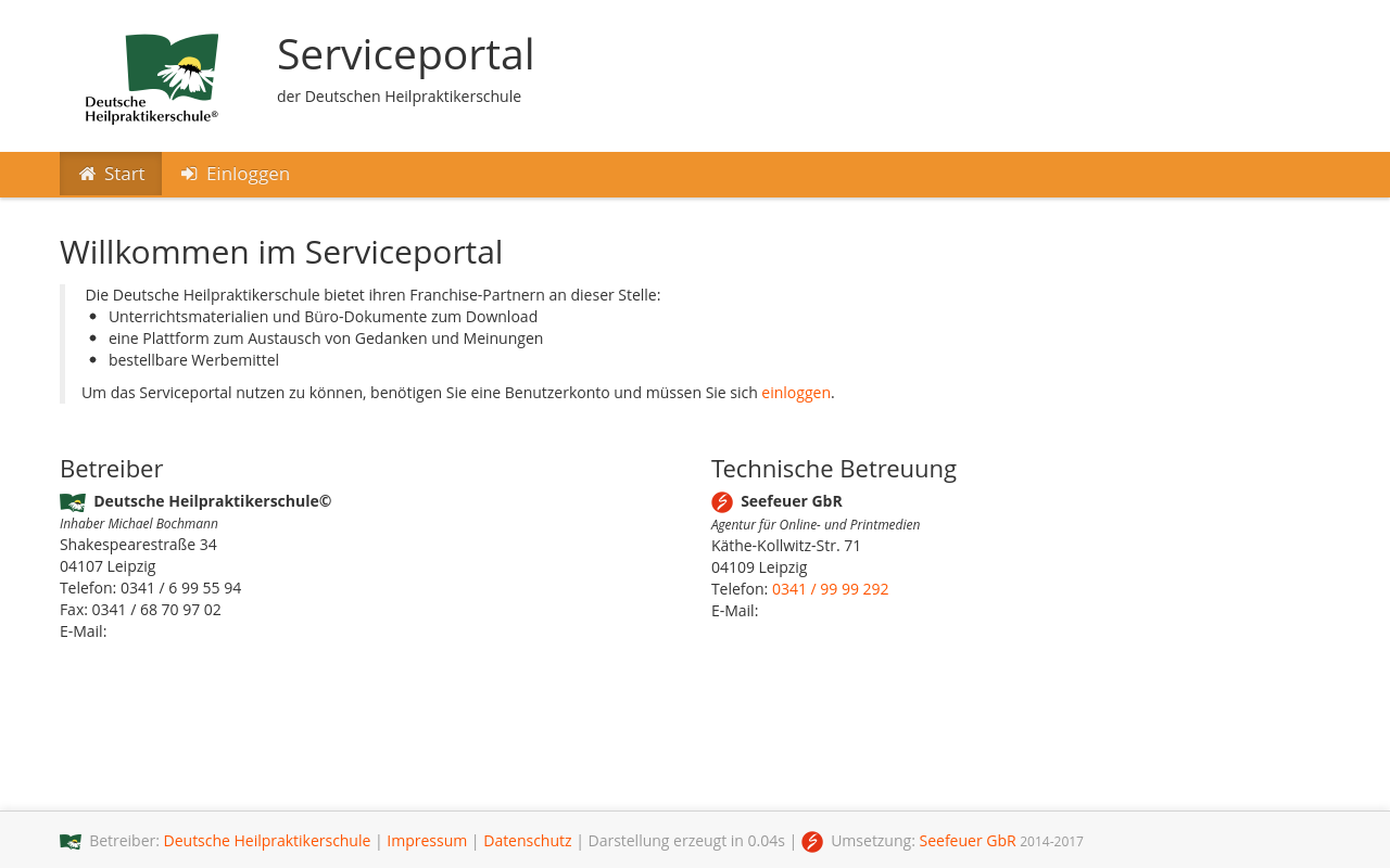 Serviceportal Startseite
